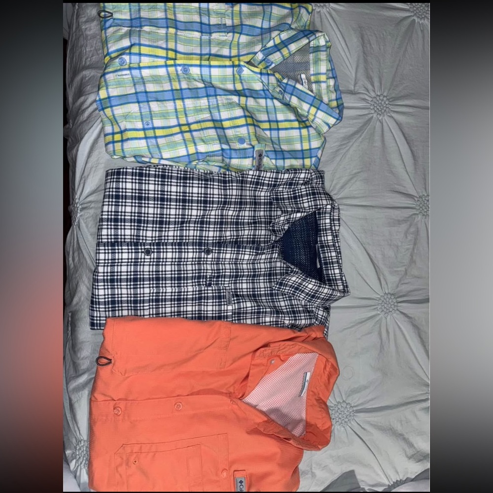 Plaid And Solid Button-Up Shirts - image 1